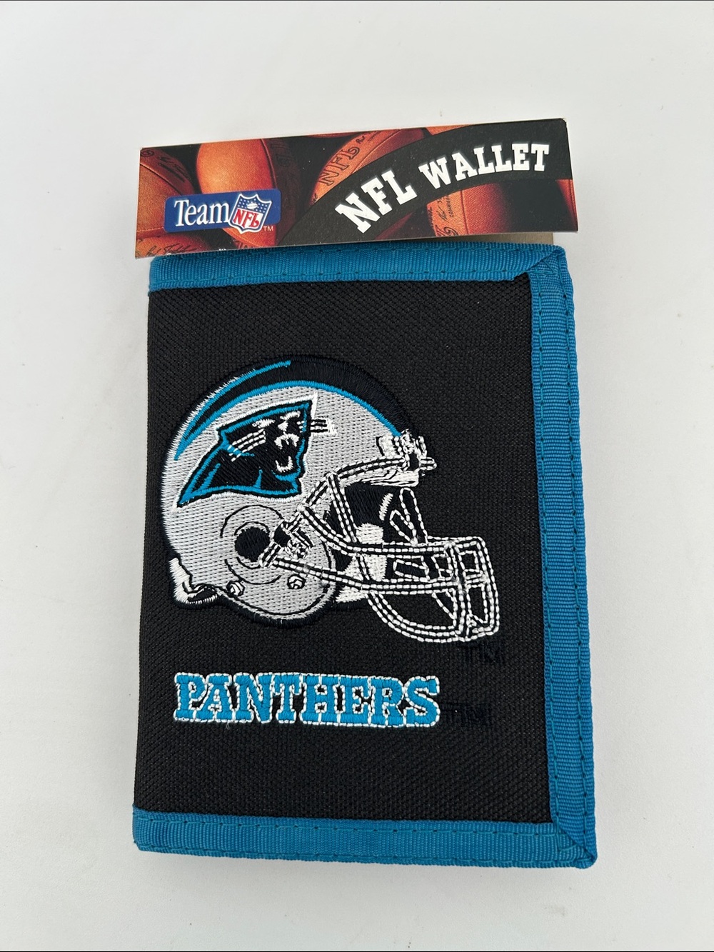 NFL Carolina Panthers Black and Teal Bi-Fold Wallet
